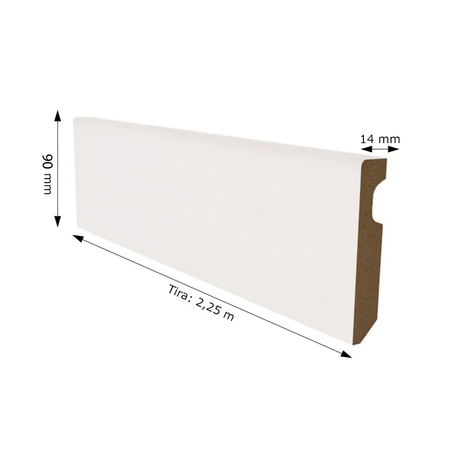 RODAPIÉ BLANCO LACADO DM 9CM RODAFEEL